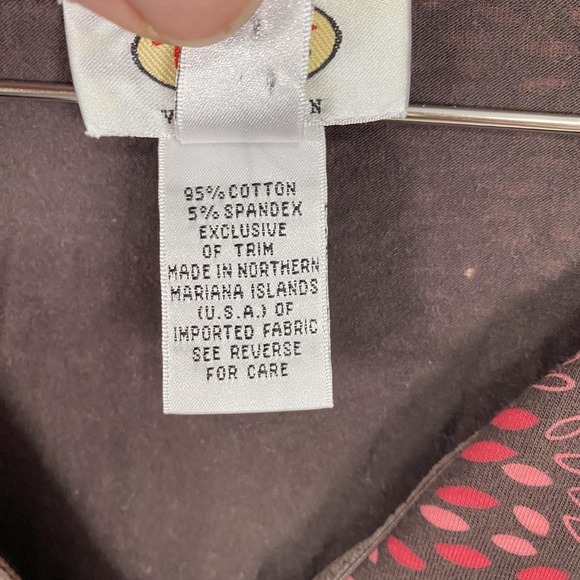 Talbots Shirt Womens 2X Brown Floral Print Long Sleeve V-Neck Knit Stretch USA - Picture 3 of 9